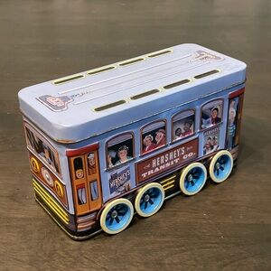 Vintage Collectible Hershey's Chocolate Transit Co Trolley Tin Train Canister #2